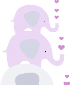 A.S. Creation PAPIER PEINT ACROBATIQUE ELEPHANT - Rose Grijs Wit - Papier Peint Chambre D'enfant - AS Creation Little Love -A.S. Creation Soldes 988x1200