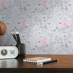 A.S. Creation Papier Peint à Motifs Floraux Blanc Rose - Papier Peint à Fleurs Et à Feuilles