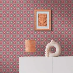 A.S. Creation Papier Peint Graphique Avec Motif Circulaire Gris Violet - Papier Peint Intissé Style Rétro