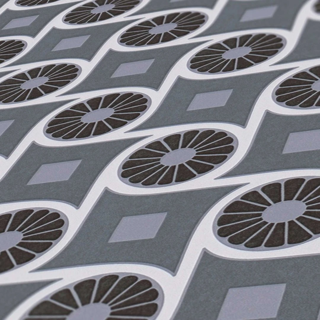 A.S. Creation Papier Peint Graphique Avec Motif Circulaire Noir Blanc - Papier Peint Intissé Style Rétro 4 A.S. Creation Papier Peint Graphique Avec Motif Circulaire Noir Blanc - Papier Peint Intissé Style Rétro – Image 4