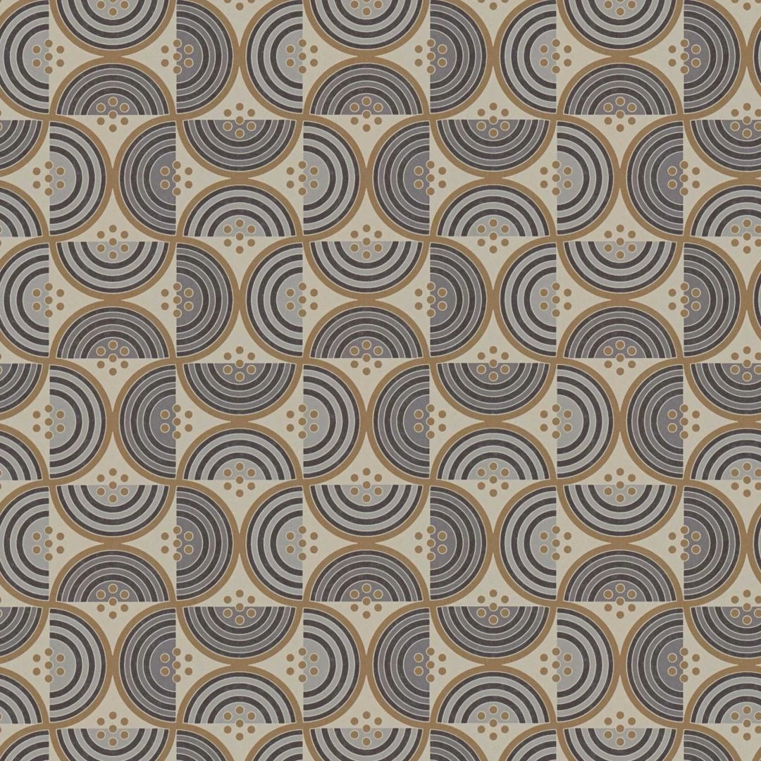 A.S. Creation Papier Peint Avec Motif De Vagues Et De Lignes Gris Or - Papier Peint Graphique Intissé Rétro 3 A.S. Creation Papier Peint Avec Motif De Vagues Et De Lignes Gris Or - Papier Peint Graphique Intissé Rétro – Image 3