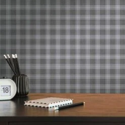 A.S. Creation Papier Peint Intissé Carreaux Rétro Gris Noir - Papier Peint Moderne à Carreaux