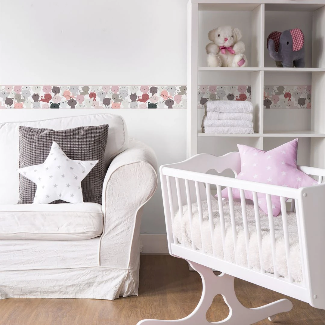 A.S. Creation A.S. Création Lovely Kids Frise Autocollante Enfant - Rosé, Gris 3 A.S. Creation A.S. Création Lovely Kids Frise Autocollante Enfant - Rosé, Gris – Image 3