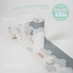 A.S. Creation A.S. Création Lovely Kids Frise Autocollante Enfant - Gris, Rosé