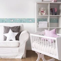 A.S. Creation A.S. Création Lovely Kids Frise Autocollante Enfant - Turquoise, Rosé