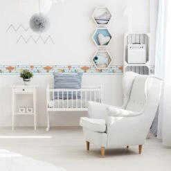 A.S. Creation A.S. Création Lovely Kids Frise Autocollante Enfant - Bleu, Orange -A.S. Creation Soldes as creation bordre lovely kids 403753 ambiente2