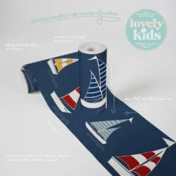 A.S. Creation A.S. Création Lovely Kids Frise Autocollante Enfant - Bleu, Rouge -A.S. Creation Soldes as creation bordre lovely kids 403757 rolle2