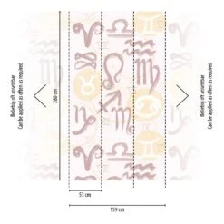 A.S. Creation Papier Peint Signe Astrologique Crème Jaune - Papier Peint Intissé Bien-être Livingwalls - Mat Et Lisse -A.S. Creation Soldes as creation fototapete the wall 391991 muster