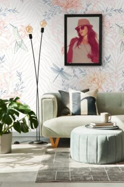 A.S. Creation Papier Peint Floral Orange - Papier Peint Intissé Fleurs Plantes Livingwalls - Mat Et Lisse