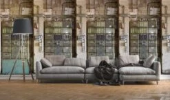 A.S. Creation Papier Peint Hall D'usine Coloré Crème - Papier Peint Intissé Architecture Livingwalls - Mat Et Lisse