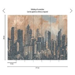 A.S. Creation Papier Peint Skyline Orange Gris - Papier Peint Intissé Architecture Livingwalls - Mat Et Lisse -A.S. Creation Soldes as creation fototapete the wall 393331 muster