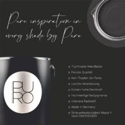 A.S. Creation Peinture Murale Premium Noir - PURO C1000 Noir Profond -A.S. Creation Soldes as creation innen farbe dd125734 wandfarbe