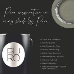 A.S. Creation Peinture Murale Premium Gris Vert - Peinture Murale Intérieure En Tissu Mat - PURO C7006 Taupe Calme -A.S. Creation Soldes as creation innen farbe dd126022 wandfarbe