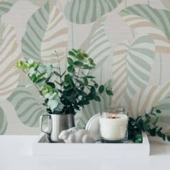 A.S. Creation Nature Papier Peint Plantes Vert Crème - Modèle Papier Peint Intissé Feuilles -A.S. Creation Soldes as creation tapete antigua 390943 ambiente3