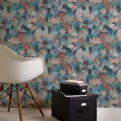 A.S. Creation Jungle Papier Peint Vert Bleu - Plantes Feuilles Papier Peint Intissé Style Français -A.S. Creation Soldes as creation tapete antigua 390963 ambiente4