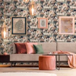 A.S. Creation Papier Peint Style Jungle Brun Rose - Vintage Papier Peint Intissé Plantes Feuilles -A.S. Creation Soldes as creation tapete antigua 390964 ambiente4