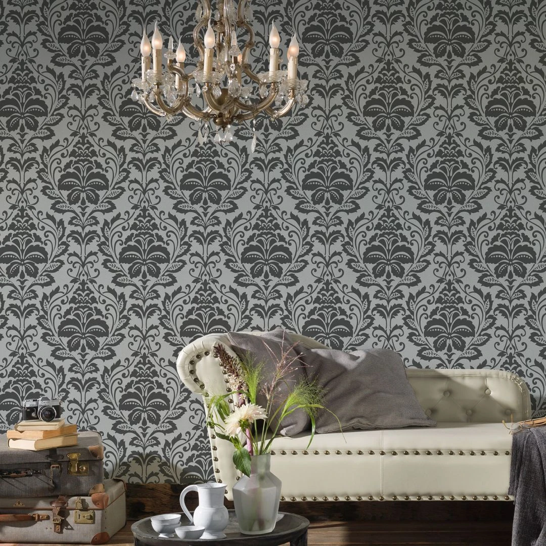 A.S. Creation A.S. Création Attractive Papier Peint Intissé Baroque - Argent 5 A.S. Creation A.S. Création Attractive Papier Peint Intissé Baroque - Argent – Image 5