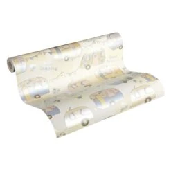 A.S. Creation A.S Créations Boys & Girls 6 Papier Peint Pour Chambre D´enfant, Bleu, Crème, Or