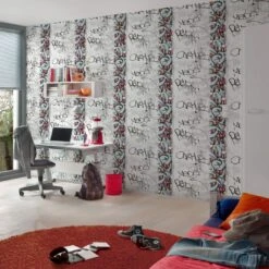 A.S. Creation A.S Créations Boys & Girls 6 Papier Peint Graffiti, Gris, Bleu, Rouge -A.S. Creation Soldes as creation tapete boys and girls 6 369861 ambiente3