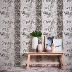 A.S. Creation A.S Créations Boys & Girls 6 Papier Peint Graffiti, Gris, Noir, Blanc -A.S. Creation Soldes as creation tapete boys and girls 6 369863 ambiente