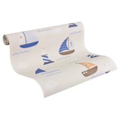 A.S. Creation Papier Peint A.S. Création Boys & Girls 5 Beige, Bleu, Marron
