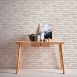 A.S. Creation Papier Peint Pierre Blanc Gris - Papier Peint Molletonné Brique - Papier Peint Pierre Industriel