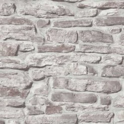 A.S. Creation Papier Peint Pierre Naturelle Gris Blanc - Papier Peint Molletonné Effet Pierre - Papier Peint Industriel Effet Pierre -A.S. Creation Soldes as creation tapete bricks stones 388152 muster3