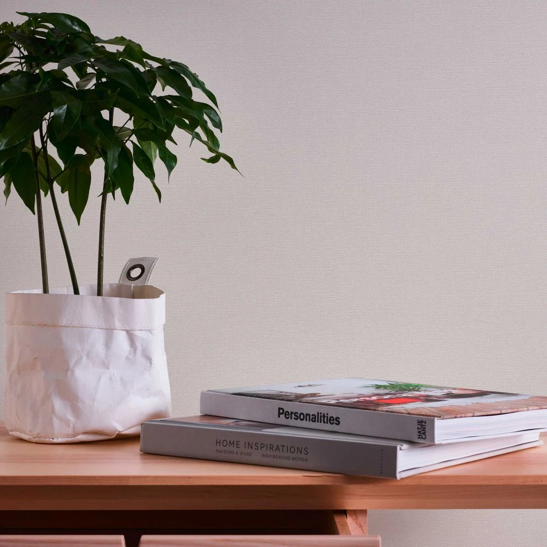 A.S. Creation Papier Peint Uni Lin Crème Gris - Papier Peint Intissé Texturé 1 A.S. Creation Papier Peint Uni Lin Crème Gris - Papier Peint Intissé Texturé