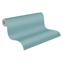 A.S. Creation Papier Peint Bleu Turquoise Uni Aspect Lin - Papier Peint Aspect Tissu - Papier Peint Intissé -A.S. Creation Soldes as creation tapete casual living 395476 rolle3