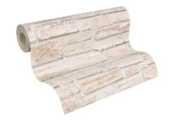 A.S. Creation Papier Peint à Structure Profilée A.S. Création Dekora Natur 6 Blanc Signal, Beige Brun, Gris Mousse