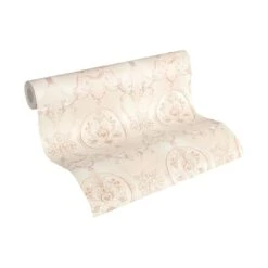 A.S. Creation A.S Création Hermitage 10 Papier Peint Baroque - Papier Peint à Rayures Rosé, Cuivre