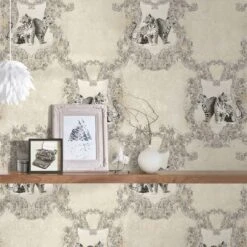 A.S. Creation A.S Création Hermitage 10 Papier Peint Baroque - Papier Peint Avec Des Animaux Gris, Crème -A.S. Creation Soldes as creation tapete hermitage 10 335431 ambiente