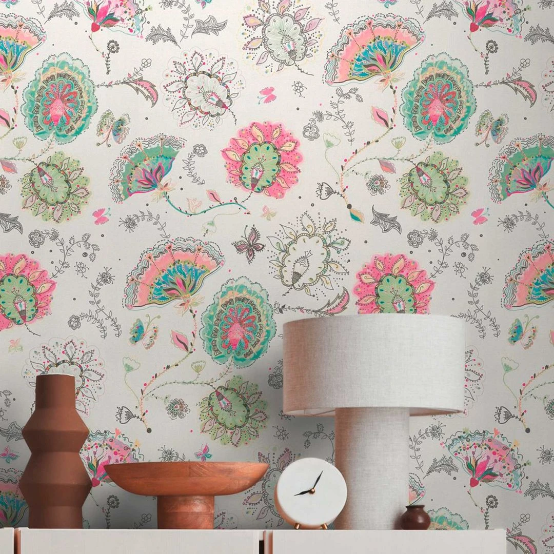 A.S. Creation Papier Peint Fleurs Coloré - Papier Peint Fleurs - Papier Peint Salon Nature Blanc - Exotique 1 A.S. Creation Papier Peint Fleurs Coloré - Papier Peint Fleurs - Papier Peint Salon Nature Blanc - Exotique