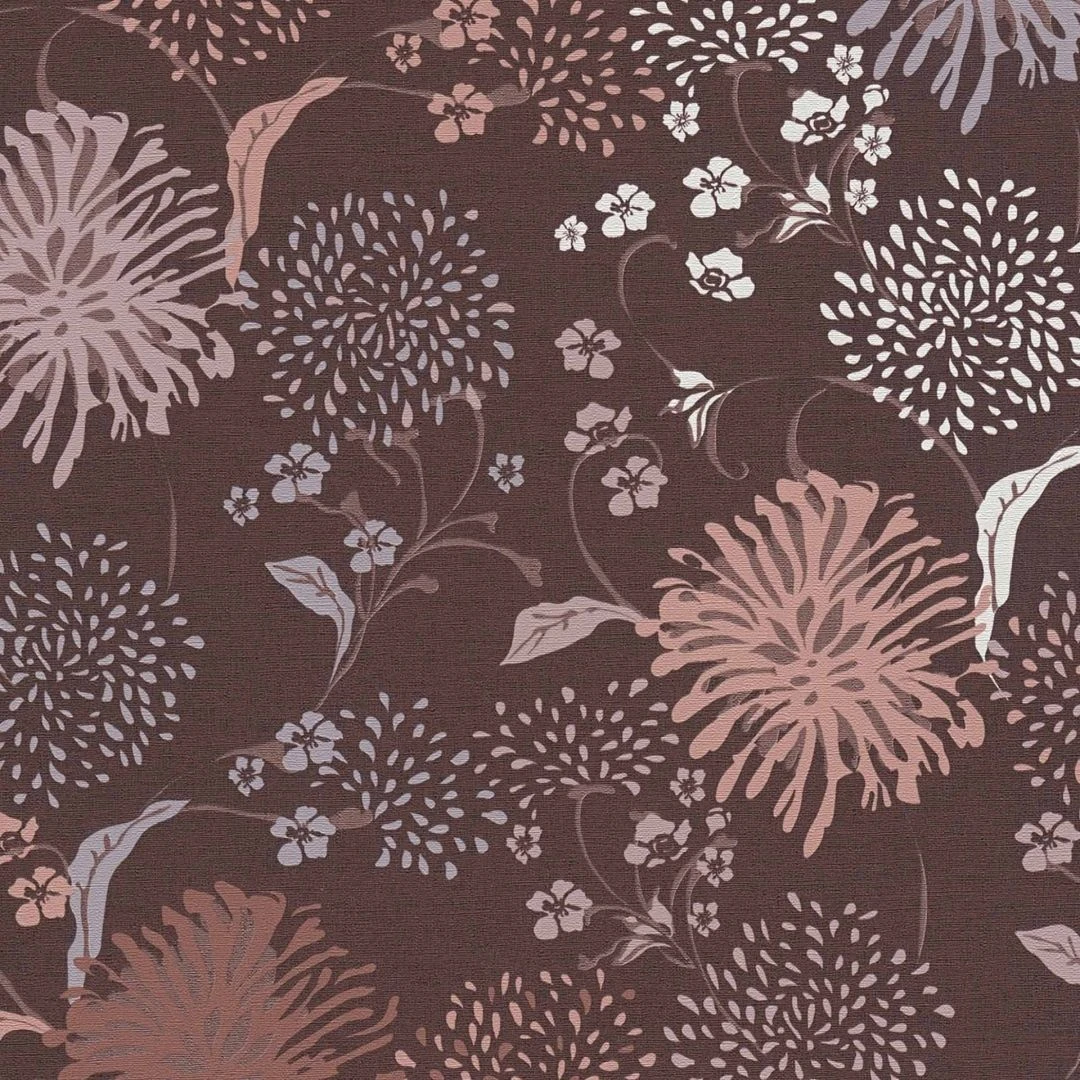 A.S. Creation Papier Peint Fleur Rouge Violet - Papier Peint Floral Feuilles - Papier Peint Nature Abstrait 3 A.S. Creation Papier Peint Fleur Rouge Violet - Papier Peint Floral Feuilles - Papier Peint Nature Abstrait – Image 3