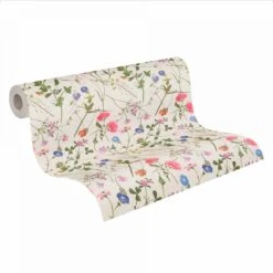 A.S. Creation Papier Peint Floral Beige Gris - Papier Peint Molletonné Feuilles - Papier Peint Fleurs Plantes -A.S. Creation Soldes as creation tapete house of turnowsky 389012 rolle