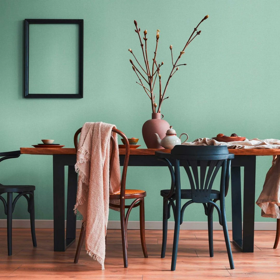 A.S. Creation Papier Peint Uni Vert - Papier Peint Texturé Design - Papier Peint Intissé Chambre à Coucher 5 A.S. Creation Papier Peint Uni Vert - Papier Peint Texturé Design - Papier Peint Intissé Chambre à Coucher – Image 5