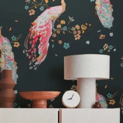 A.S. Creation Papier Peint Animalier Noir Jaune - Papier Peint Molleton Paon - Papier Peint Floral - Papier Peint Floral Avec Oiseaux -A.S. Creation Soldes as creation tapete house of turnowsky 389061 ambiente 3