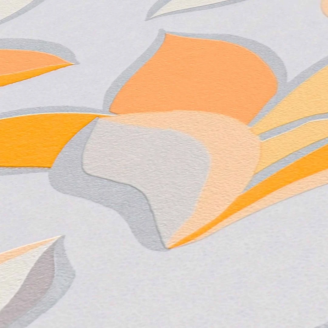 A.S. Creation Papier Peint Floral Orange Gris - Papier Peint Conservation Nature - Papier Peint Floral Design 4 A.S. Creation Papier Peint Floral Orange Gris - Papier Peint Conservation Nature - Papier Peint Floral Design – Image 4