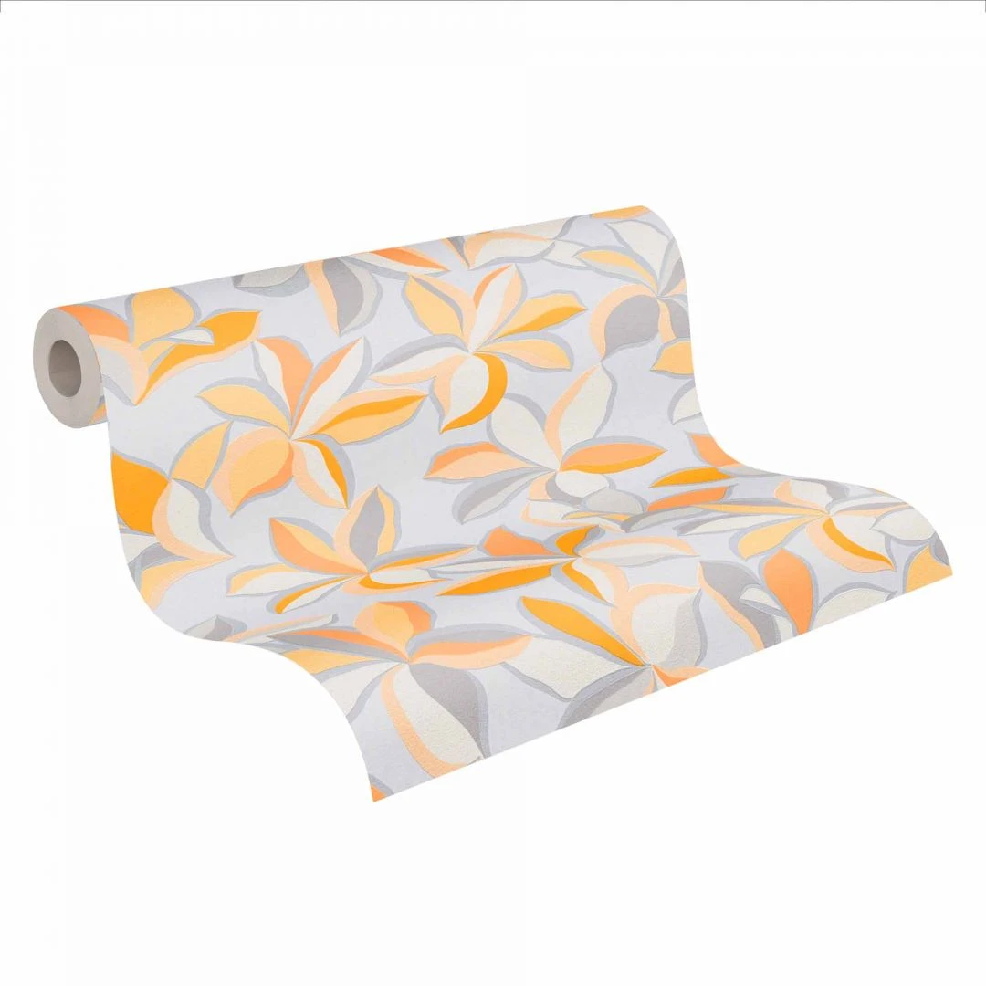 A.S. Creation Papier Peint Floral Orange Gris - Papier Peint Conservation Nature - Papier Peint Floral Design 2 A.S. Creation Papier Peint Floral Orange Gris - Papier Peint Conservation Nature - Papier Peint Floral Design – Image 2