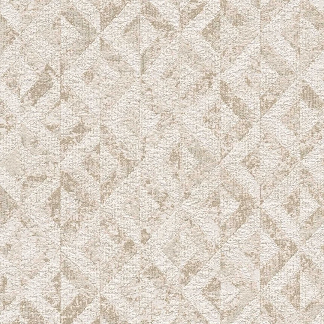 A.S. Creation Papier Peint Graphique à Carreaux Blanc Or - Papier Peint à Motifs Légèrement Brillant 3 A.S. Creation Papier Peint Graphique à Carreaux Blanc Or - Papier Peint à Motifs Légèrement Brillant – Image 3