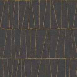 A.S. Creation Papier Peint Graphique Or Noir - Papier Peint Graphique Ligné - Papier Peint Intissé -A.S. Creation Soldes as creation tapete jade 395063 muster6