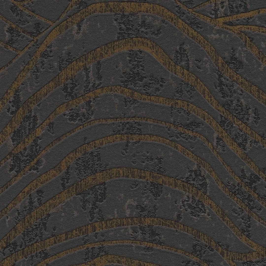 A.S. Creation Papier Peint 3D Avec Vagues Noir Argenté - Papier Peint à Motifs Effet Métallique - Papier Peint Intissé Moderne 3 A.S. Creation Papier Peint 3D Avec Vagues Noir Argenté - Papier Peint à Motifs Effet Métallique - Papier Peint Intissé Moderne – Image 3