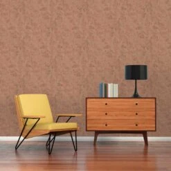 A.S. Creation Papier Peint Molletonné En Aspect Raphia Or Rose - Papier Peint Texturé Métallisé