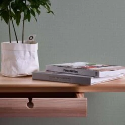 A.S. Creation Papier Peint Vert Uni Aspect Tissu - Papier Peint Intissé Moderne Cuisine