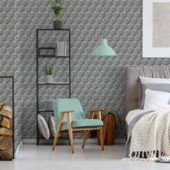 A.S. Creation Papier Peint Intissé 3D Scandinave Bleu Beige - Papier Peint Cuisine -A.S. Creation Soldes as creation tapete nara 387484 ambiente3