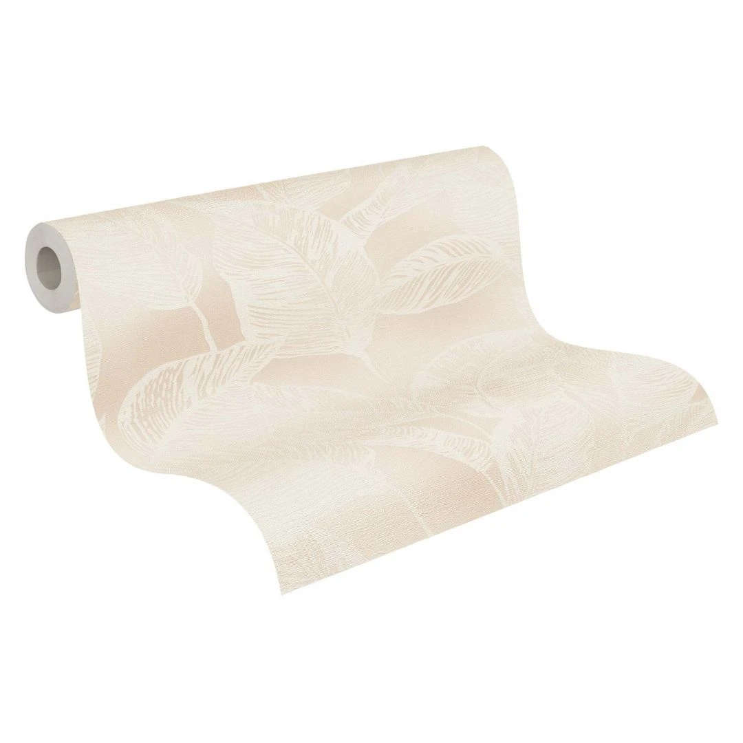 A.S. Creation Papier Peint Floral - Papier Peint Intissé Feuilles Sans PVC De A.S. Création Beige Blanc Nature 386633 2 A.S. Creation Papier Peint Floral - Papier Peint Intissé Feuilles Sans PVC De A.S. Création Beige Blanc Nature 386633 – Image 2