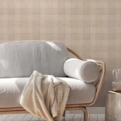 A.S. Creation Papier Peint à Carreaux Papier Peint Intissé - Papier Peint Champêtre De Marron Beige Sans PVC A.S. Création 386641