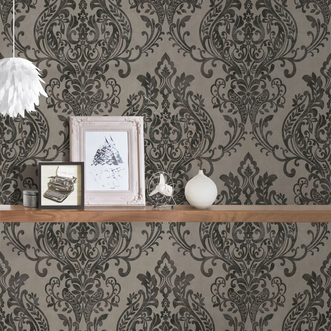 A.S. Creation A.S. Création New Life Papier Peint Baroque , Gris, Noir 4 A.S. Creation A.S. Création New Life Papier Peint Baroque , Gris, Noir – Image 4