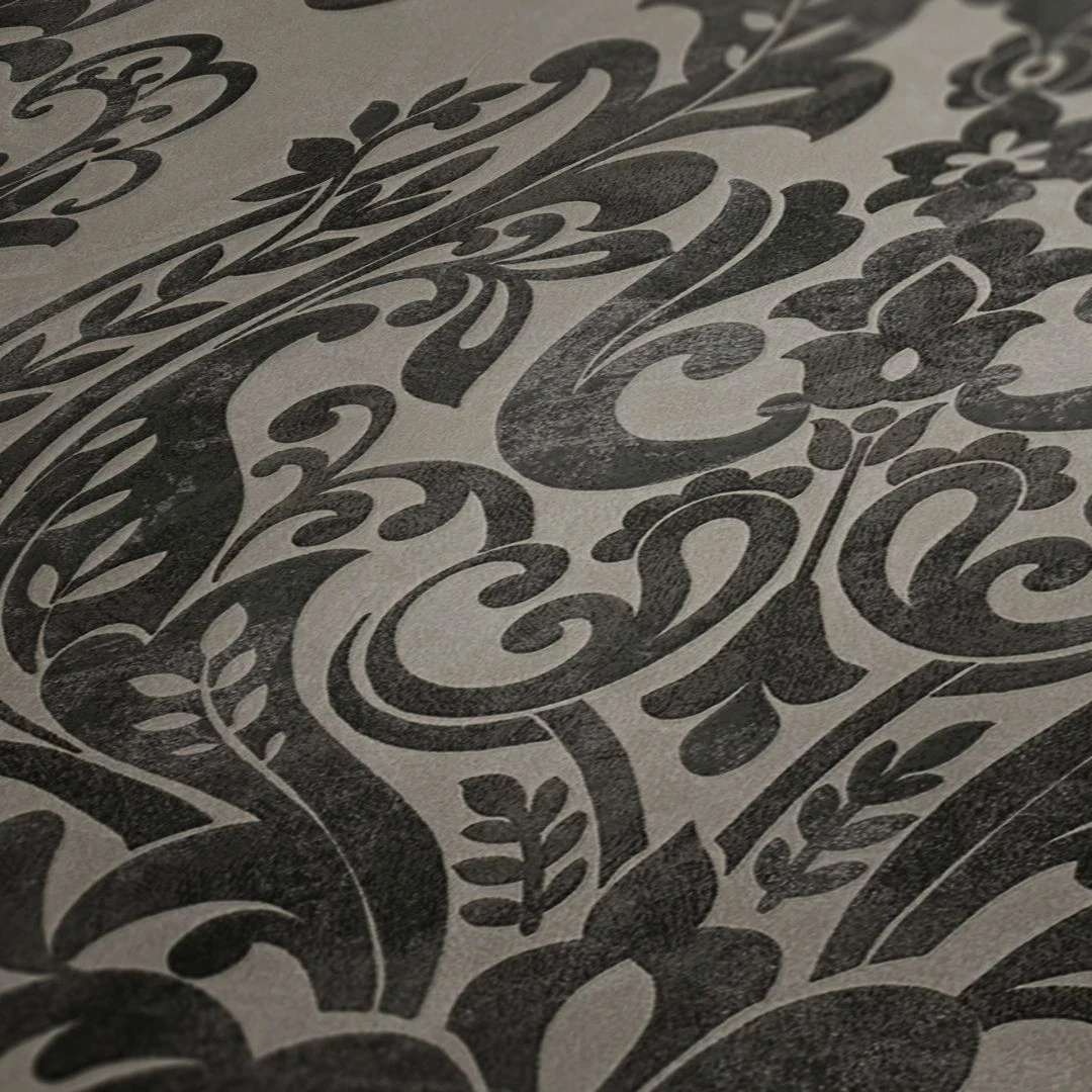 A.S. Creation A.S. Création New Life Papier Peint Baroque , Gris, Noir 3 A.S. Creation A.S. Création New Life Papier Peint Baroque , Gris, Noir – Image 3