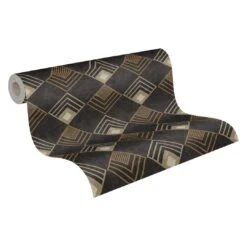 A.S. Creation A.S. Création New Life Papier Peint Design Anthracite, Crème